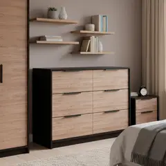 TUHOME - Cómoda 2 Puertas 4 Cajón(es) Kaia 107x77.6x41.6 cm