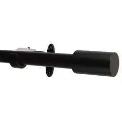 DIB - Set de Barra Cortina Simple 19/16 mm Extensible 120-210 cm Negro Cilindro