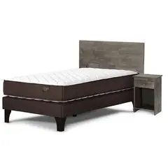 ROSEN - Cama 1.5 Plazas Europea New Ergo T + Respaldo + Velador