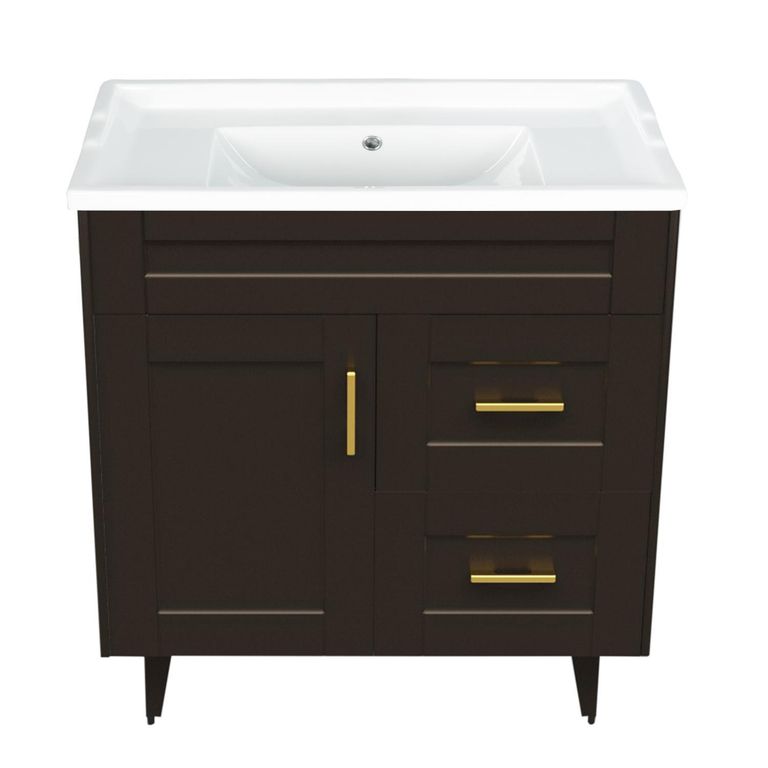 Kit mueble vanitorio Deluxe 80SK F café 80 cm