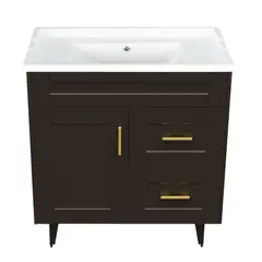 DOMSA - Kit mueble vanitorio Deluxe 80SK F café 80 cm