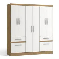 YARDAS - Clóset 2 Puerta(s) 4 Cajone(s) 4 Repisa(s) 162x180x181 cm Freijo/Blanco