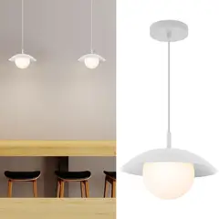 BLUMENAU - Lámpara colgante Anna gris vidrio traslucido 1 luz G9