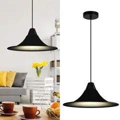 BLUMENAU - Lámpara colgante Open negra aluminio 380mm 1 luz E27