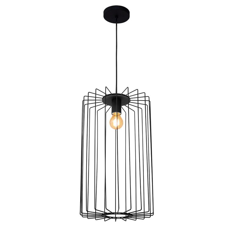 Lámpara Colgante Cela 1 Luz Acero Negro