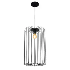 BLUMENAU - Lámpara Colgante Cela 1 Luz Acero Negro 30 cm