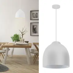 BLUMENAU - Lámpara colgante Blum blanca aluminio 350mm 1 luz E27