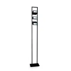 BLUMENAU - Poste Carbono acero galvanizado negro 3 luces E27 altura 2,1m IP 54