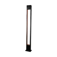 BLUMENAU - Poste Técnica acero negro y café 2,1m IP 44 2 luces E27