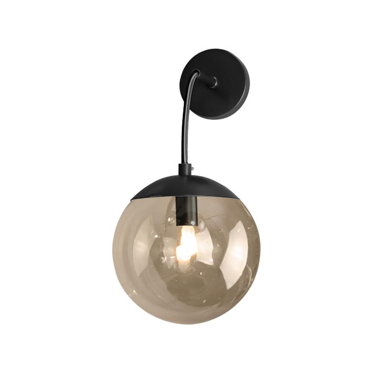 Apliqué Globo 1 Luz Aluminio Negro