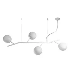 BLUMENAU - Lámpara colgante Flora Horizontal Blanca 950mm empavonada 4 luces G9