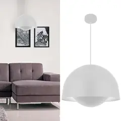 BLUMENAU - Lámpara colgante Ergo blanca mate aluminio 400mm 2 luces E27