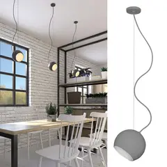 BLUMENAU - Lámpara Colgante Oca 1 Luz Aluminio Gris/Plata 11 cm