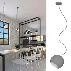 BLUMENAU - Lámpara colgante Oca gris 160mm cable hilo tejido gris 1 luz GU10