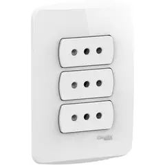 SCHNEIDER ELECTRIC - Placa Miluz armada toma triple 10A blanco