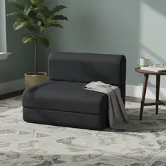 MANTAHUE - Sofá Cama Jeans Azul Profundo 90x71,5x58 cm