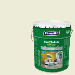 CERESITA - Esmalte al Agua Pieza y Fachada Satinado 4 galón(es) Blanco Hueso