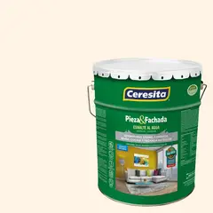 CERESITA - Esmalte al Agua Pieza y Fachada Tineta 4 galón(es) Satinado Blanco Nacar