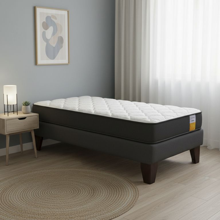 DRIMKIP Cama 1 plaza Europea Funcional Gris