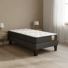 DRIMKIP - Cama 1 plaza Europea Funcional Gris