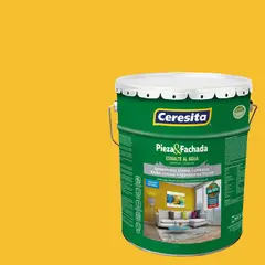 CERESITA - Esmalte al Agua Pieza y Fachada Tineta 4 galón(es) Satinado Amarillo Ac104Y