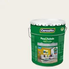CERESITA - Esmalte al Agua Pieza y Fachada Satinado 4 galón(es) Blanco Cw057W
