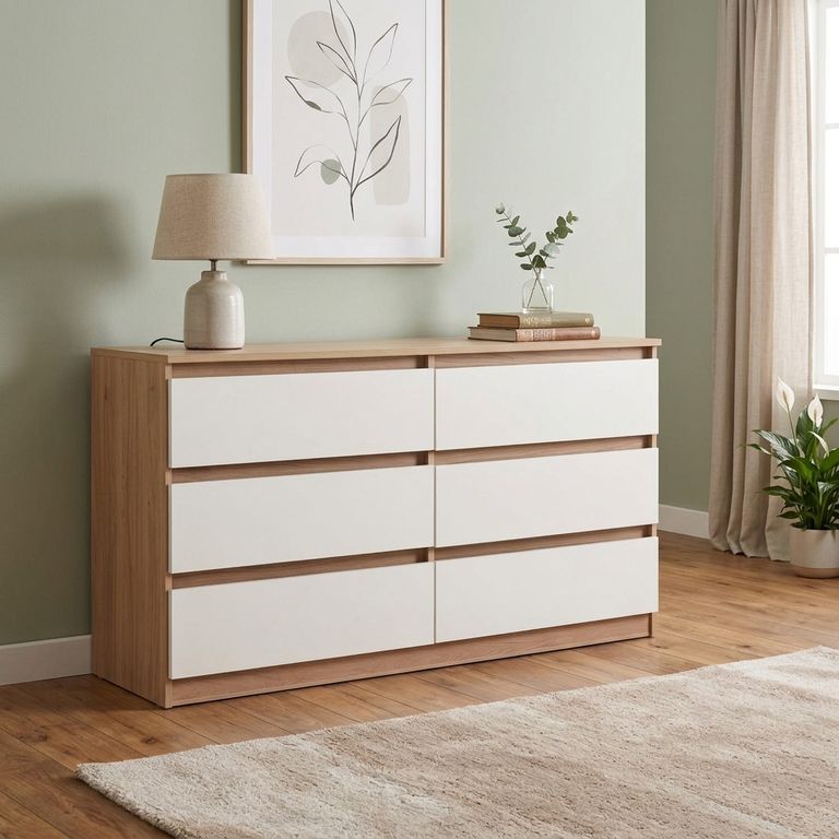 CIC Cómoda 6 Cajón(es) Nordica 120x69x45 cm Blanco