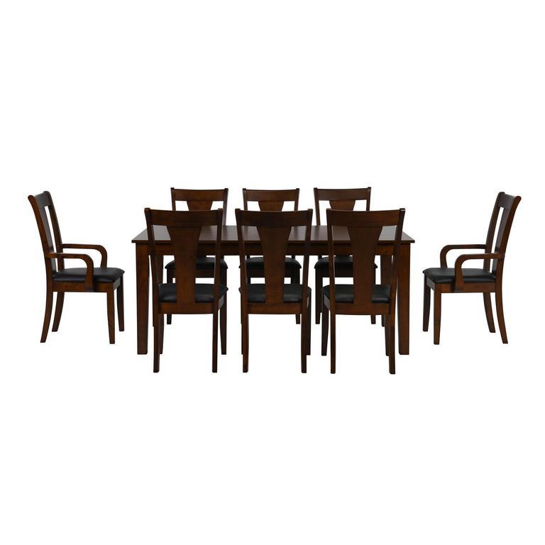 Juego de Comedor Thomas 8 Sillas Mesa Rectangular 100x75x180 cm Café