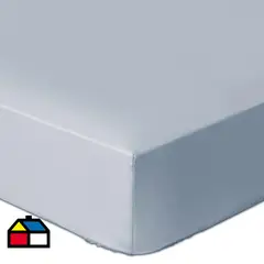 ROYAL SUPREME - Sábana Inferior Liso 1.5 plazas 300 Hilos Azul