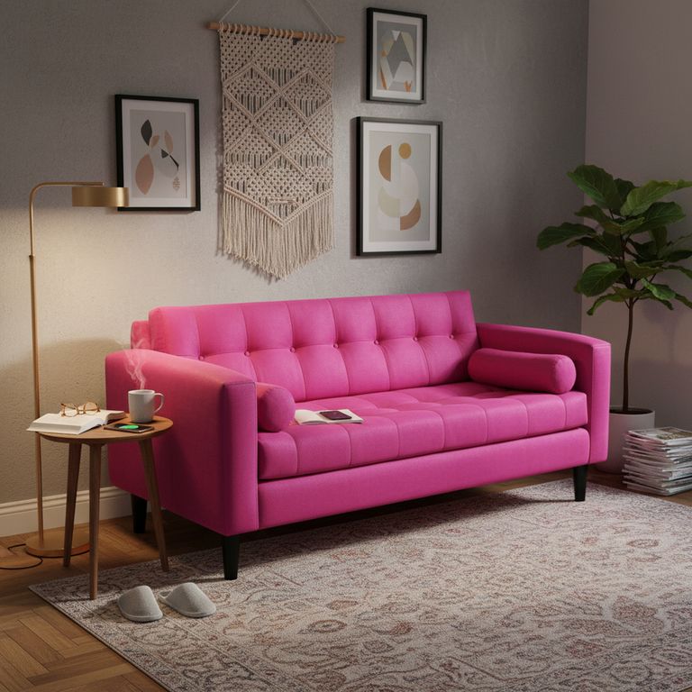 Sofa Retro 3 Cuerpos Felpa 00