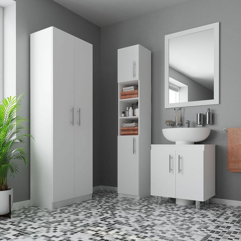 Estante Para Baño 2 Puertas 30X30X180 Cm