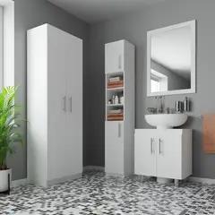 CIC - Estante Para Baño 2 Puertas 30X30X180 Cm