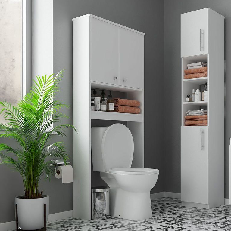 Estante Para Wc Superior Con Puertas Baño