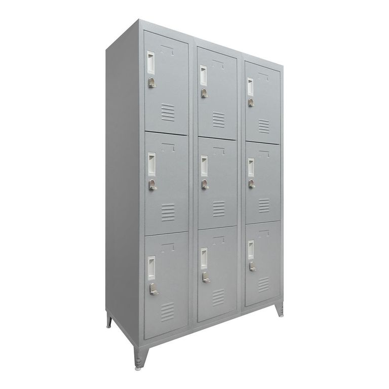 Locker M 3 Cuerpos 9 Puerta(s) 83x166x52 cm Gris