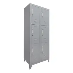 MALETEK - Locker M 2 Cuerpos 6 Puerta(s) 56,5x166x52 cm Gris