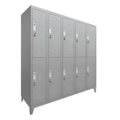 MALETEK - Locker M 5 Cuerpos 10 Puerta(s) 137x166x52 cm Gris