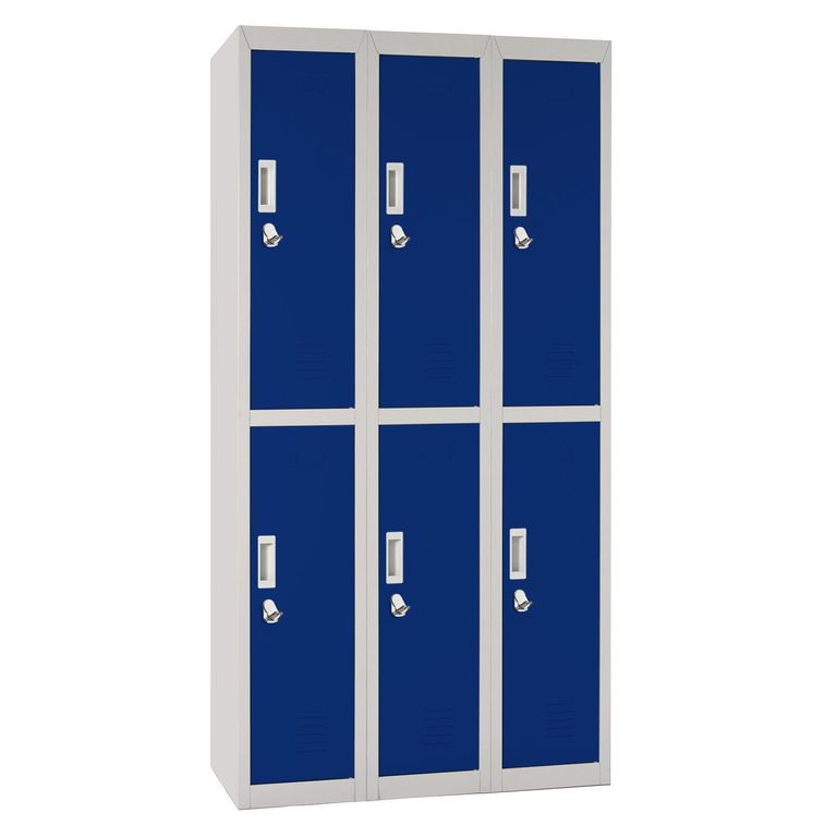 Locker Officelock 3 Cuerpos 6 Puerta(s) 83x166x53 cm Azul