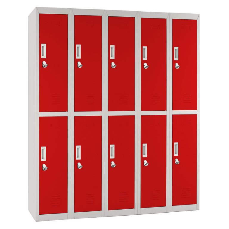 Locker Officelock 5 Cuerpos 10 Puerta(s) 137x166x53 cm Rojo