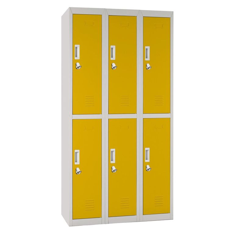 Locker Officelock 3 Cuerpos 6 Puerta(s) 83x166x48 cm Amarillo