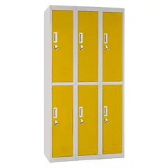 MALETEK - Locker Officelock 3 Cuerpos 6 Puerta(s) 83x166x48 cm Amarillo