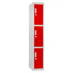 MALETEK - Locker Officelock 1 Cuerpo 3 Puerta(s) 28x166x53 cm Rojo