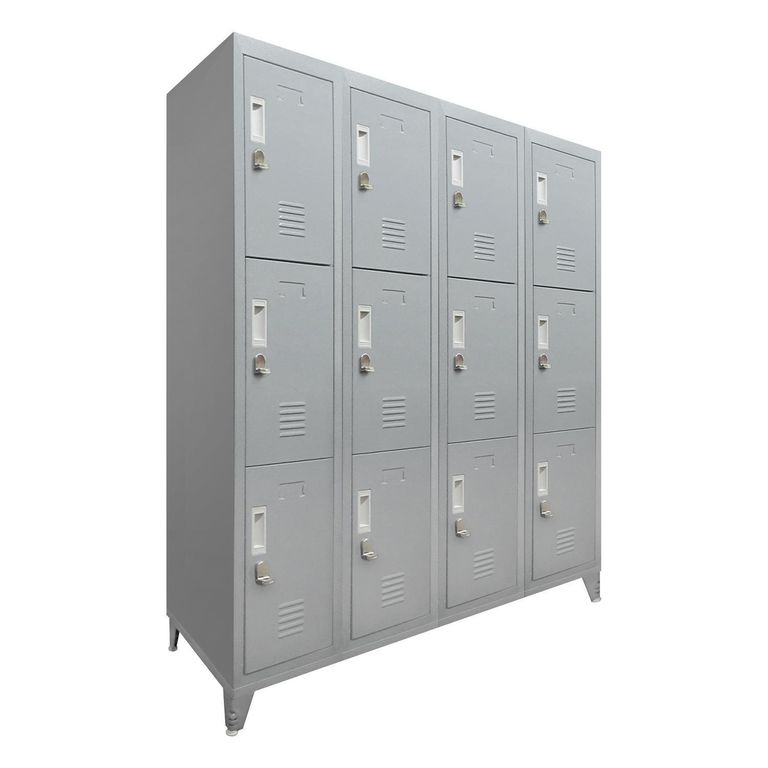 Locker M 4 Cuerpos 12 Puerta(s) 111x166x52 cm Gris