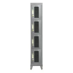 MALETEK - Locker Metálico 1 Cuerpo Puerta Malla 4 Puerta(s) 29x166x52 cm Gris