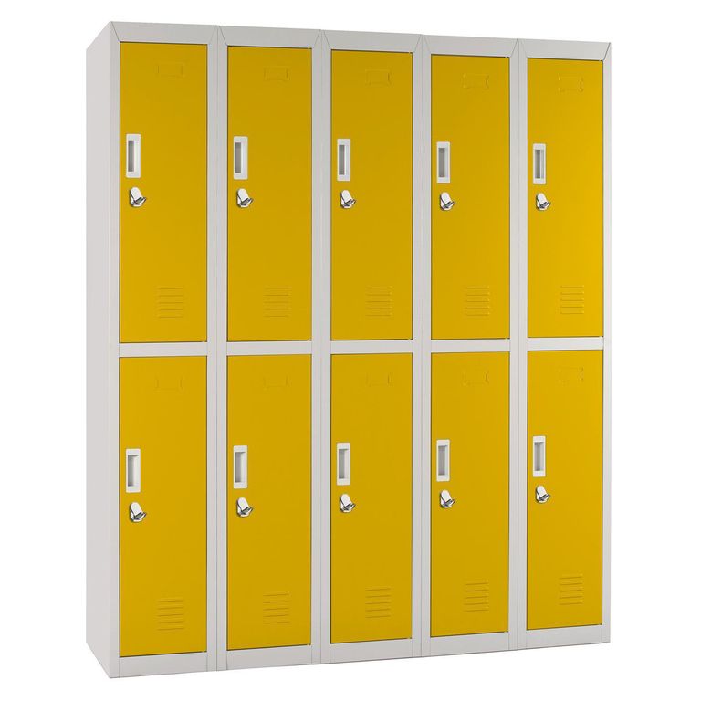 Locker Officelock 5 Cuerpos 10 Puerta(s) 137x166x53 cm Amarillo