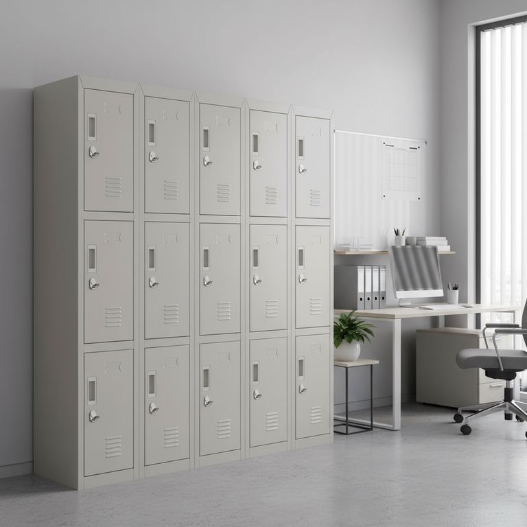 Locker Officelock 5 Cuerpos 15 Puerta(s) 140x166x52 cm Gris