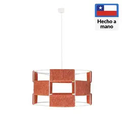 CAROLD STEVENS - Lámpara Colgante Sevilla Ecoluz Fibras Naturales Naranjo/Cobre 35 cm