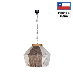 CAROLD STEVENS - Lámpara Colgante Ibiza Bicolor Ecoluz Fibras Naturales Beige