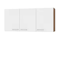 VEKKAHOME - Mueble Aéreo Lugo120x45x29 cm Blanco/Café