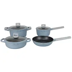 KITCHENWARE - Batería de Cocina 9 Piezas Acero inoxidable Chelsea Azul
