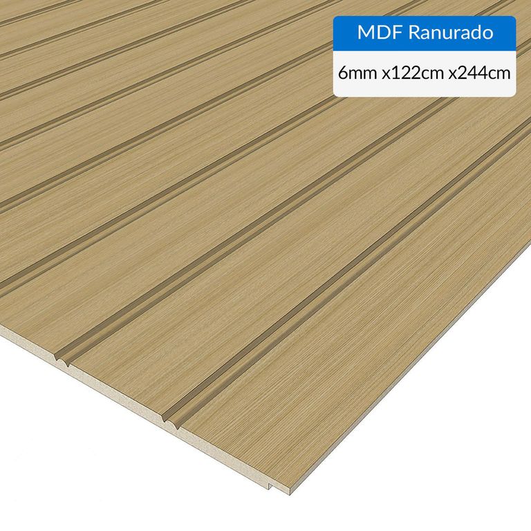 MDF Ranurado Roble Americano 6 mm 1.23x2.44 m